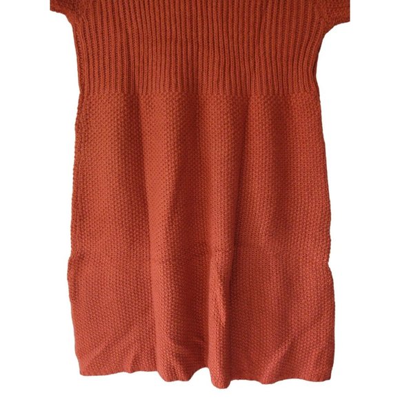 Angie Knit Sweater Dress Studded Chest Orange Pocketed Mohair Like Women's Large - Picture 6 of 8
